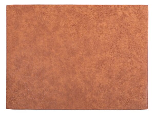 Pomarańczowobrązowa mata stołowa z imitacji skóry ZicZac Troja Rectangle, 33x45 cm