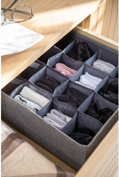 Szary organizer do szuflady z 16 przegródkami Bigso Box of Sweden Drawer