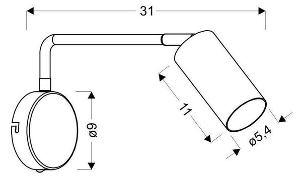 Metalowy kinkiet w czarno-złotym kolorze Tina – Candellux Lighting