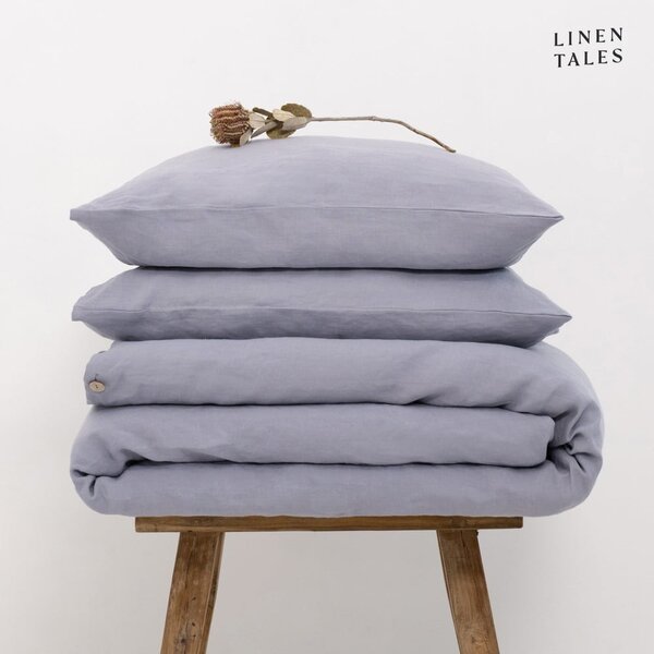 Jasnoszara pościel dwuosobowa z włókna konopnego 200x200 cm – Linen Tales