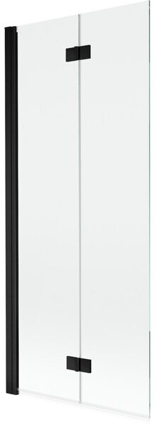 Mexen Mist parawan nawannowy 2-skrzydłowy lewy 80 x 150 cm, transparent, czarny - 8A9-080-002-70-00-L