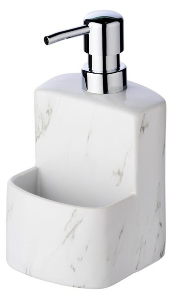 Biały ceramiczny dozownik do mydła Wenko Festival Marble, 380 ml
