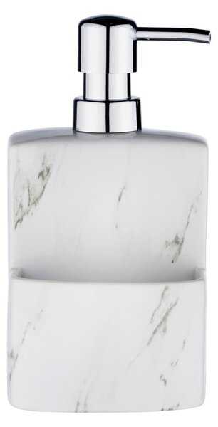 Biały ceramiczny dozownik do mydła Wenko Festival Marble, 380 ml