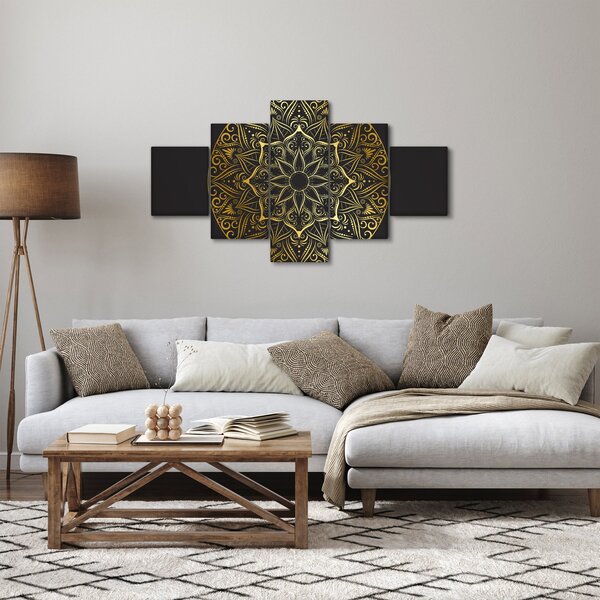 Obraz złotej abstrakcji (125x70 cm)