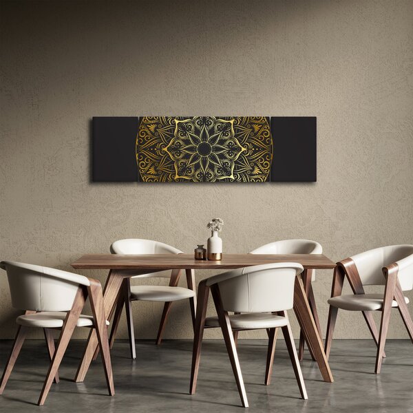 Obraz złotej abstrakcji (170x50 cm)