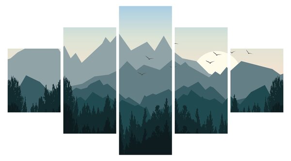 Obraz - Góry oczami grafika (125x70 cm)