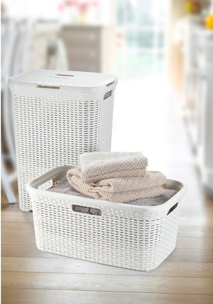 Biały kosz na pranie Curver Style Basket, 45 l