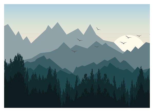 Obraz - Góry oczami grafika (70x50 cm)