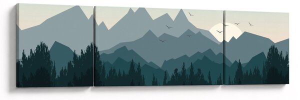 Obraz - Góry oczami grafika (170x50 cm)