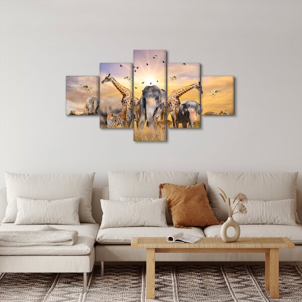 Obraz - Afrykańskie zwierzęta (125x70 cm)
