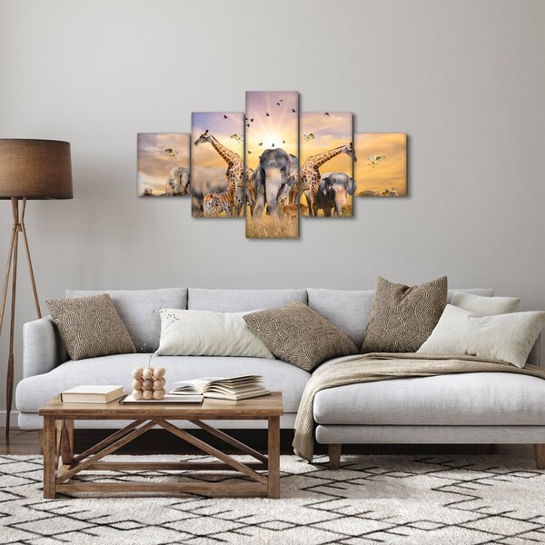 Obraz - Afrykańskie zwierzęta (125x70 cm)
