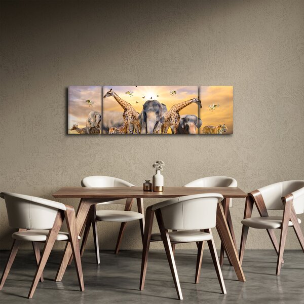 Obraz - Afrykańskie zwierzęta (170x50 cm)