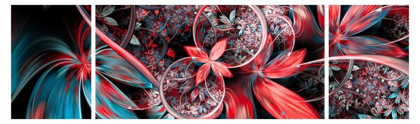Abstrakcyjny obraz egzotycznych kwiatów (170x50 cm)