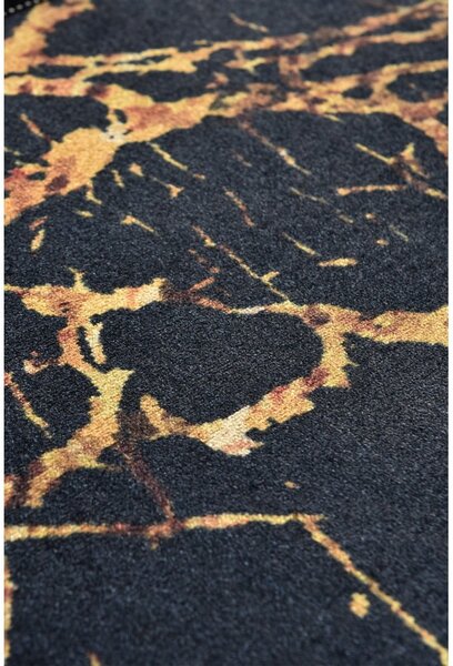 Czarno-złoty dywanik łazienkowy 60x40 cm Goldes − Foutastic