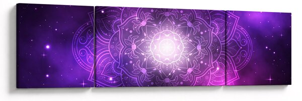 Obraz fioletowej abstrakcji (170x50 cm)