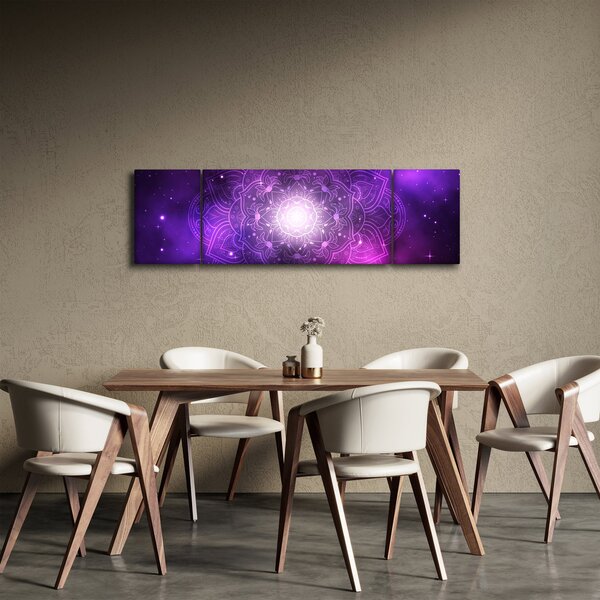 Obraz fioletowej abstrakcji (170x50 cm)