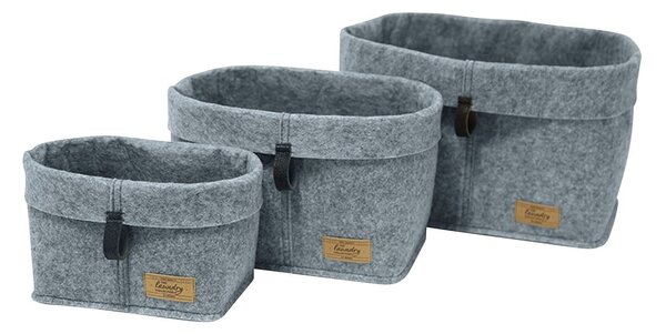 Szary tekstylny organizer Wenko Felt, 30x18 cm
