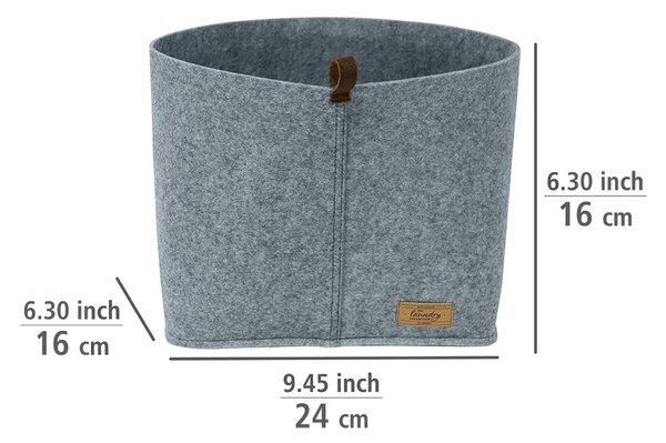 Szary tekstylny organizer Wenko Felt, 24x16 cm