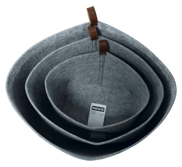 Szary tekstylny organizer Wenko Felt, 30x18 cm