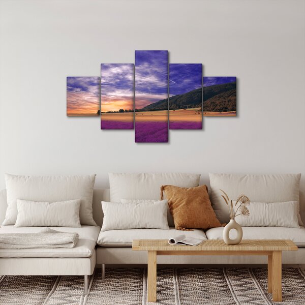 Obraz lawendowej łąki (125x70 cm)