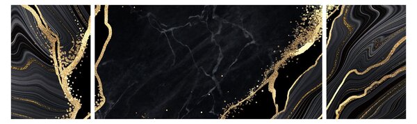 Obraz złotej abstrakcji (170x50 cm)