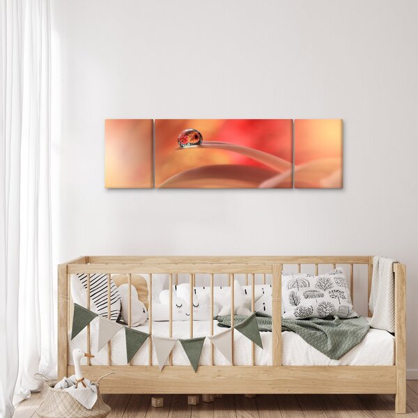 Obraz kwiecistej kropli rosy (170x50 cm)