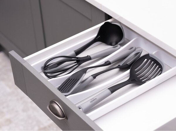 Szary plastikowy organizer na sztućce 41 x 33 cm – Addis