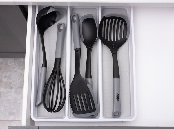 Szary plastikowy organizer na sztućce 41 x 33 cm – Addis