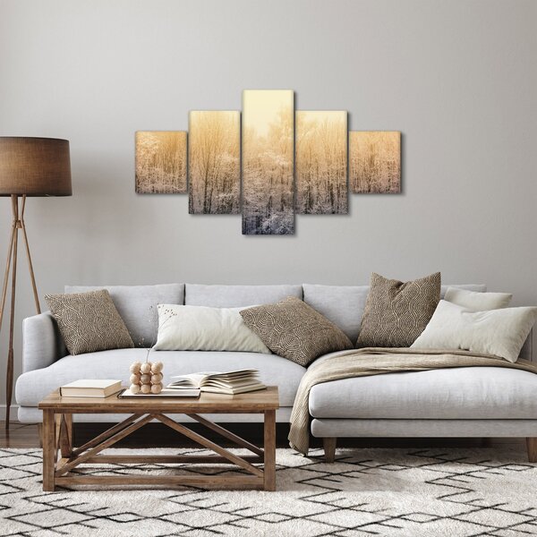 Obraz mroźnego lasu (125x70 cm)