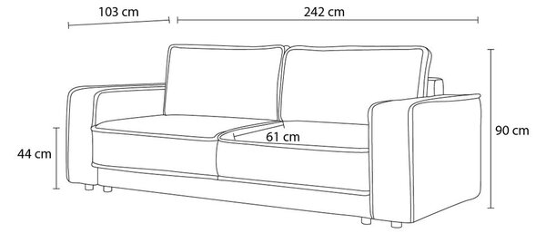 Pomarańczowobrązowa sofa rozkładana Emile – Bobochic Paris