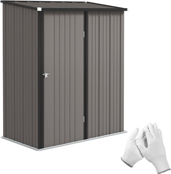 Outsunny metalowa wiata 1,34m? 161,5 x 94,5 x 196cm szopa jasnoszara