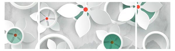 Obraz kwiatowej abstrakcji (170x50 cm)