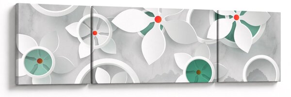 Obraz kwiatowej abstrakcji (170x50 cm)
