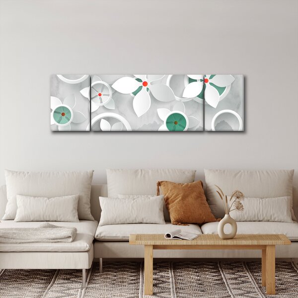 Obraz kwiatowej abstrakcji (170x50 cm)