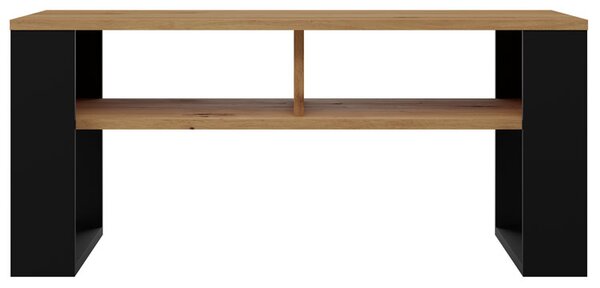 Minimalistyczna ława do narożnika dąb artisan + czarny K0-M67