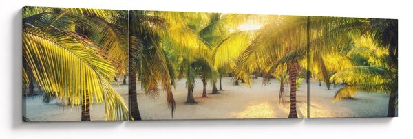 Obraz - Kobieta w palmach (170x50 cm)