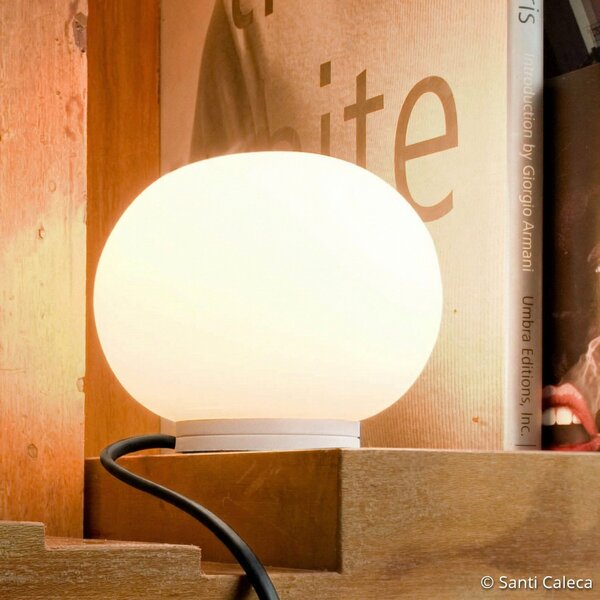 Lampa Stołowa FLOS, GLO-BALL, ściemnialny, biały, salon, szkło, design