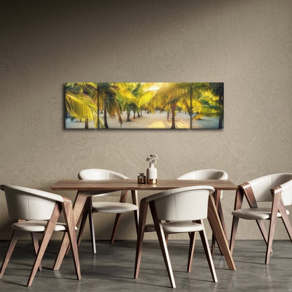 Obraz - Kobieta w palmach (170x50 cm)