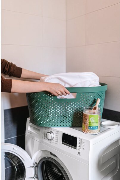 Zielony kosz na pranie Curver Infinity Hamper, 40 l