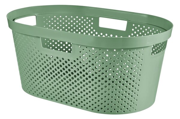 Zielony kosz na pranie Curver Infinity Hamper, 40 l