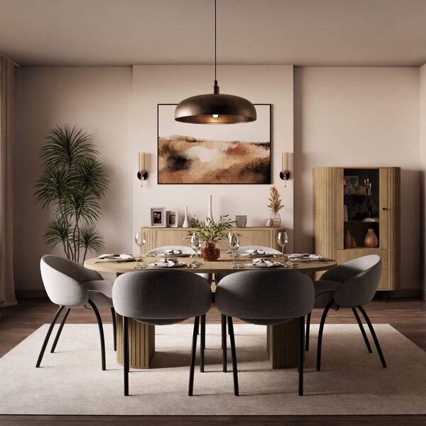 MebleMWM Stół rozkładany OVALIO | 100/188 cm | Dąb cremona