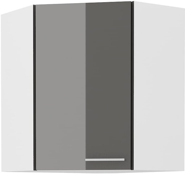 Szafka kuchenna wisząca górna narożna LARA 58x58 GN-72 1F Grafit/Biały