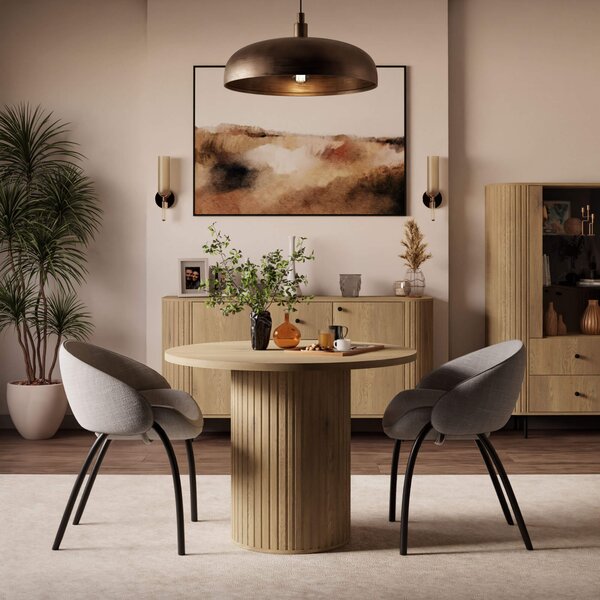 MebleMWM Stół rozkładany OVALIO | 100/188 cm | Dąb cremona