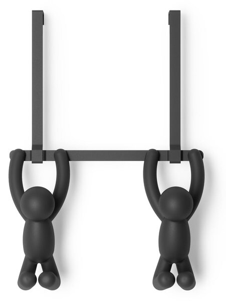 Czarny plastikowy wieszak na drzwi 22 cm Buddy – Umbra