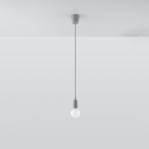 Szara lampa wisząca ø 5 cm Rene – Sollux
