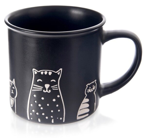 Kubek ceramiczny czarny koty 500 ml