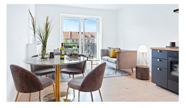 Jasnoszare aksamitne krzesła zestaw 2 szt. Geneve – House Nordic