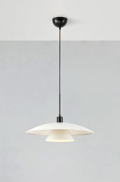 Czarno-biała lampa wisząca z metalowym kloszem ø 50 cm Millinge – Markslöjd