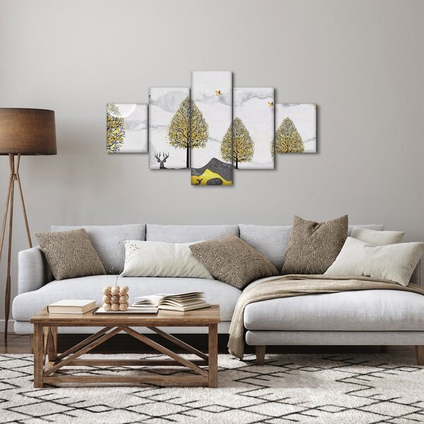 Obraz malowanych jeleni (125x70 cm)