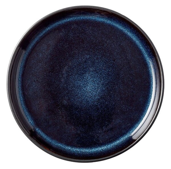 Czarny/niebieski kamionkowy talerz deserowy ø 17 cm Gastro Dark Blue/Black – Bitz